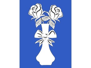 rose vase-Plakette Schilder & logos plaque valentine valentines Tag 3d print model - Mito3D