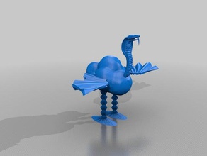 serpent strauss animaux 3d print model - Mito3D