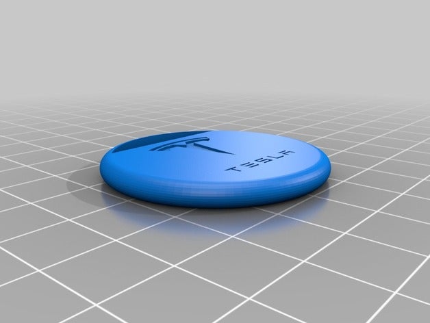 small simple tesla keyring keychains easy keychain 3D print model - Mito3D