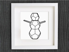 customizable origami snowman decor 2d art bracelet christmas decoration decorations customized customizer decorative dodecahedron earring geometric geometrical home jewelry lowpoly low poly necklace openscad pendant ring schneemann snow wall xmas 3d print model - Mito3D