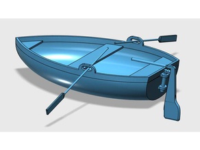 küçük tekne - kleines boot mit paddel ruder araç 3d print model - Mito3D