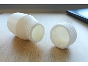 pill bottle & cap containers 3d print model - Mito3D