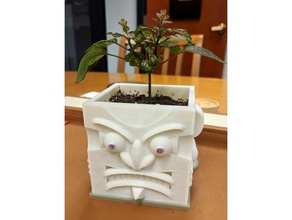 das böse Gesicht Pflanzer Basis outdoor & Garten Blumentopf bei der Gartenarbeit pflanze Topf in Töpfen pot 3d print model - Mito3D