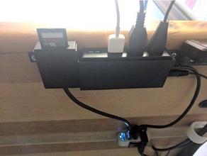 under-mount card reader usb hub standing desk office micro sd undermount undertale under mount 3d print model - Mito3D