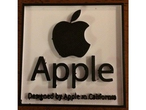 apple logo plate hanger screw holes signs & logos 3d design iphone madewithtinkercad phone sign tinkercad 3d print model - Mito3D