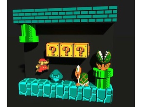 voxel mario subterráneo juegos de video super 3d print model - Mito3D