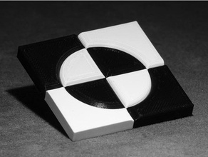 centro di gravità piastrelle 2d art nero multi-materiale prusa i3 mk2 bianco 3d print model - Mito3D