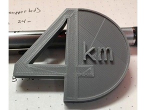 4 kilometer token coins & badges coin 3d print model - Mito3D