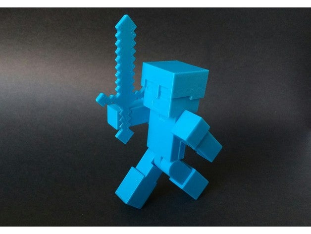 minecraft steve-alex armatura giochi e giocattoli action figure figura steve spada giocattolo 3D print model - Mito3D