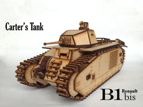 lasercut b1 bis veículos laser o mdf modelo renault tanque madeira 3d print model - Mito3D