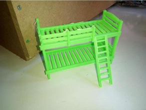 bunk bed 100mm model furniture dollhouse 3d print model - Mito3D