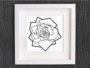 özelleştirilebilir origami rose dekor 2d sanat blume bl te bilezik özelleştirilmiş customizer dekorasyon dekoratif küpe çiçek geometrik ev dekorasyonu takı lowpoly poly düşük kolye openscad yüzük duvar 3d print model - Mito3D
