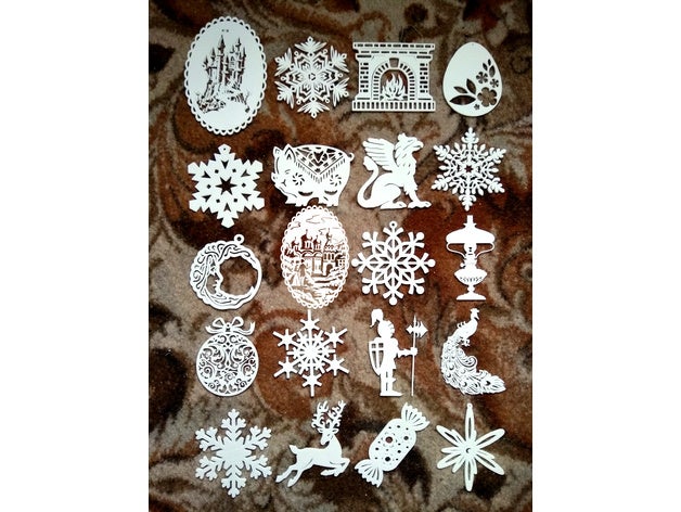 christmas decoration 14 3d printing chipboard decorations cristmas snowflake snowflakes vitinanka xmas 3D print model - Mito3D