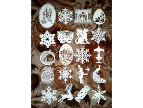 christmas decoration 14 3d printing chipboard decorations cristmas snowflake snowflakes vitinanka xmas 3d print model - Mito3D
