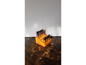 aa battery rack hobby storage holder stand 3d print model - Mito3D