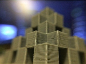 cubo pirámide hueca hueco la capa de 3d print model - Mito3D