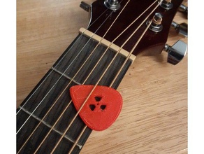 radioaktive guitar pick Musik Gitarre Gitarren-pick - Strahlung Zeichen Strahlung-symbol 3d print model - Mito3D