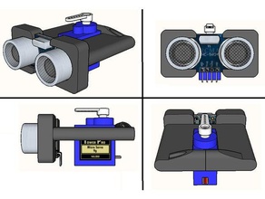capteur à ultrasons arduino microservo mont v2 compact le bricolage 3d print model - Mito3D