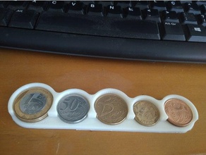 porta-moedas organization brazilian real coin holder money 3d print model - Mito3D