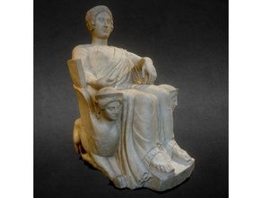 seçkin Etrüsk tarama ve kopyaları 3d baskı sunak hayvan sandalye mezar İtalya aslan mitoloji asil din Roma heykel otur kadın 3d print model - Mito3D