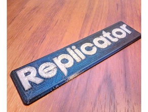 replicator logo 3d printer accessories ctc nameplate 3d print model - Mito3D