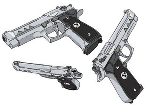 soul eater pistols - death kid props 3d print model - Mito3D