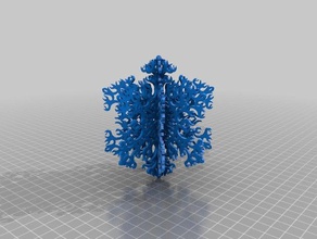 impossible print slowflake decor blockscadsnowflake haha object makeredchallenge snow snowflake 3d print model - Mito3D