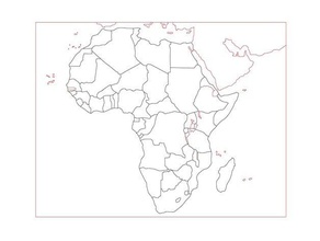 montessori puzzle Karte Afrika Laserschneiden lernen 3d print model - Mito3D