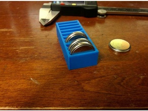 cr2032 batería de celda moneda la bandeja contiene 10 organización soporte almacenamiento contenedor el organizador 3d print model - Mito3D