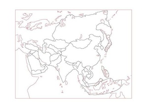montessori puzzle Karte Asien Laserschneiden lernen 3d print model - Mito3D