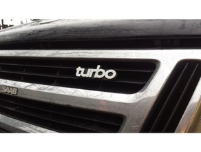 saab 900 front grille turbo emblem automotive badge c900 spg 3d print model - Mito3D