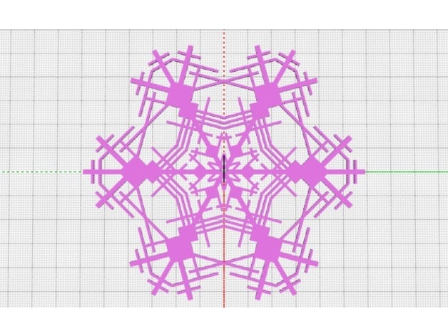 complicated snowflake 2d art blockscadsnowflake 3D print model - Mito3D