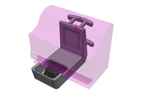 logitech harmony ir mini blaster-Halterung lg 55uh615a-tv gadgets 3d print model - Mito3D