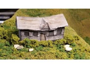 abandoned house n-scale buildings & structures model railroad 3d print model - Mito3D