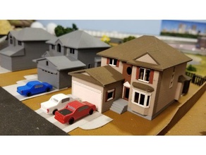 my suburban house n-scale buildings & structures model railroad 3d print model - Mito3D