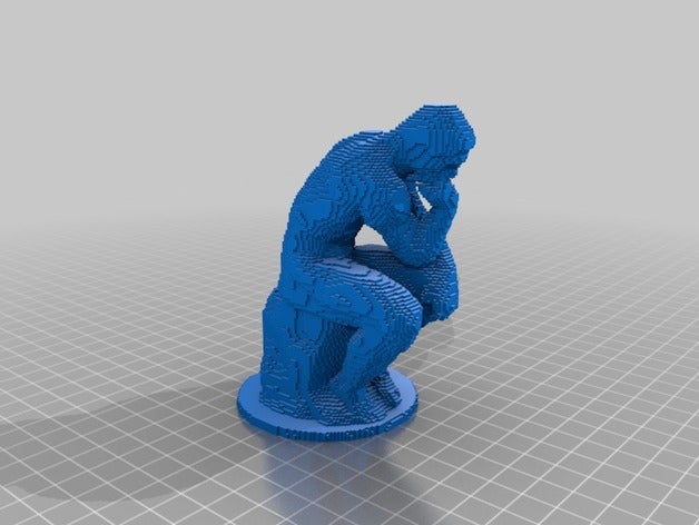 Denker voxels Skulpturen Skulptur voxel 3D print model - Mito3D