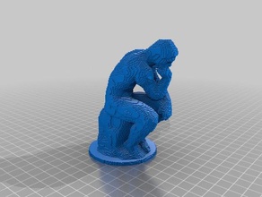 penseur voxels sculptures la sculpture voxel 3d print model - Mito3D