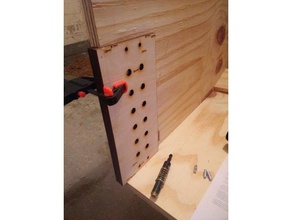 book shelf pin hole jig drill alignment tool hand tools lasercut 3d print model - Mito3D