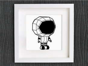 customizable little astronaut people 2d art bracelet customized customizer decor decoration decorations decorative earring geometric geometrical home jewelry lowpoly low poly necklace openscad origami pendant ring space spacesuit wall 3d print model - Mito3D