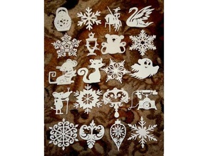 christmas decoration 15 3d printing chipboard decorations cristmas snowflake snowflakes vitinanka xmas 3d print model - Mito3D