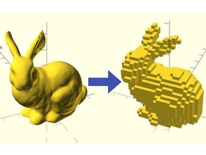 voxelizer art tools 3dbenchy benchy bunny customizer openscad library module stanford voxel 3d print model - Mito3D