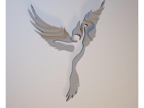 phoenix girl 2d art bird fly girl phoenix rise sculpture