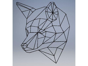 geometric wolf dog sculptures lowpoly wall 3d print model - Mito3D