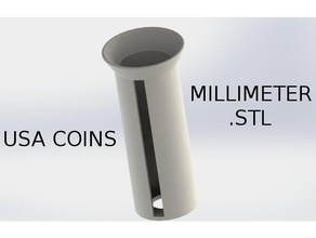 usa coin roll measurement device metric organization coins roller usd 3d print model - Mito3D