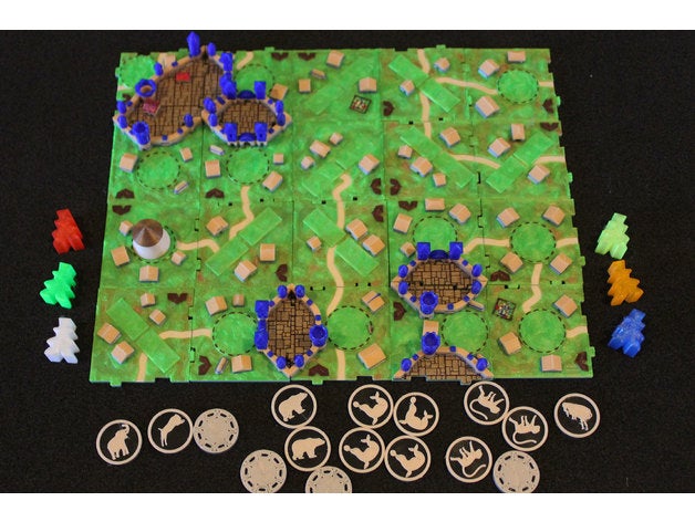 rifraf 3d carcassonne sotto un tendone da gioco giochi e giocattoli tavolo 3D print model - Mito3D