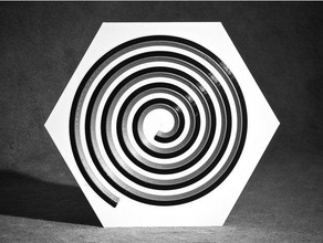100hex double spirale 2d art hexagone multi-matériaux prusa i3 3d print model - Mito3D