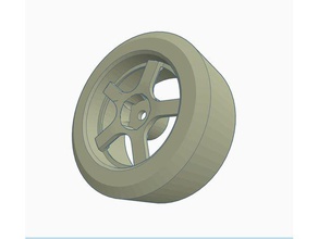1 10 drift wheel rc car w tire tamiya r c vehicles drifting wheels fully printable hex nut radio control controlled cars 3d print model - Mito3D