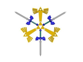 a lenda de zelda floco neve jogos vídeo blockscadsnowflake escudo hylian loz o mestre da espada triforce 3d print model - Mito3D