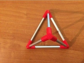 solo tetraedro - aste in alluminio di plastica il fai da te 3d print model - Mito3D