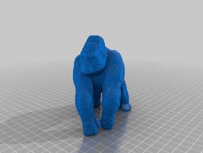 gorille voxel art animal 3d print model - Mito3D